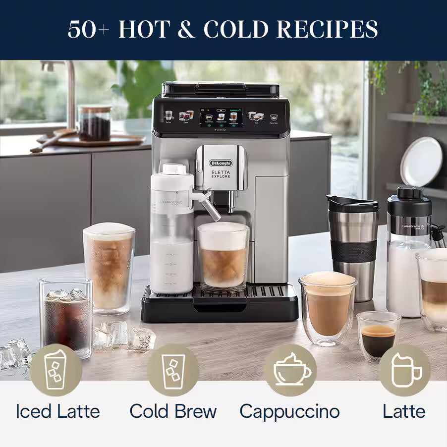 De'Longhi Eletta Explore Fully Automatic Espresso Machine with Cold Brew