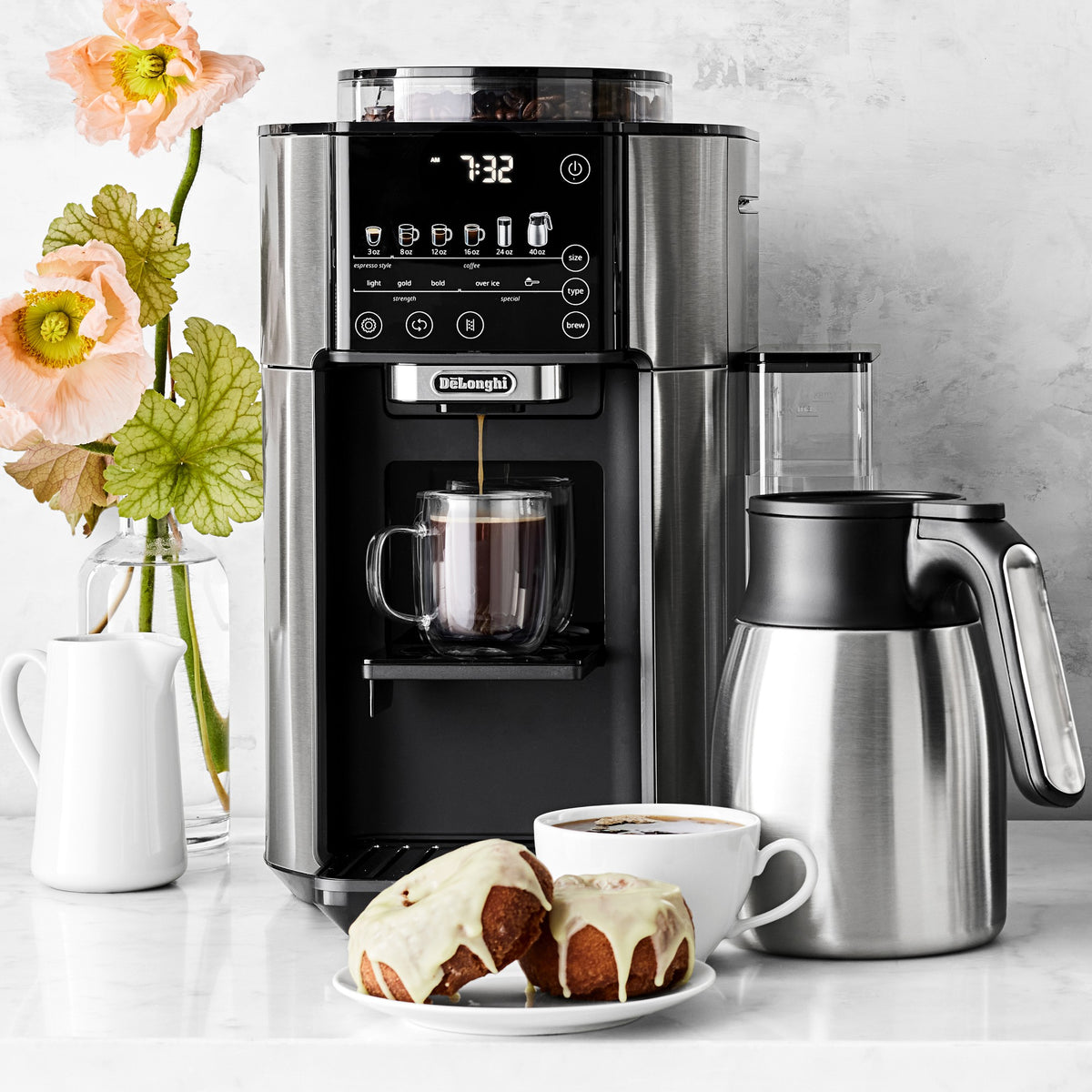 De'Longhi TrueBrew Drip Coffee Maker, Stainless with Carafe